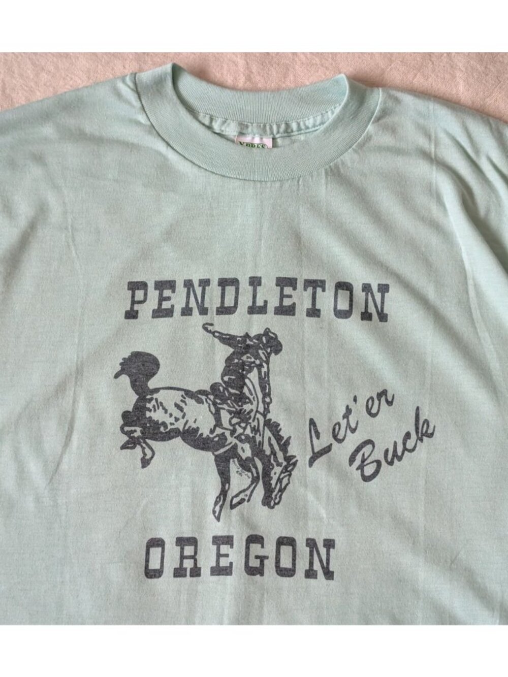 Vintage 1986 Pendleton Oregon Rodeo Graphic Single Stitch Tee Size XXL USA Made